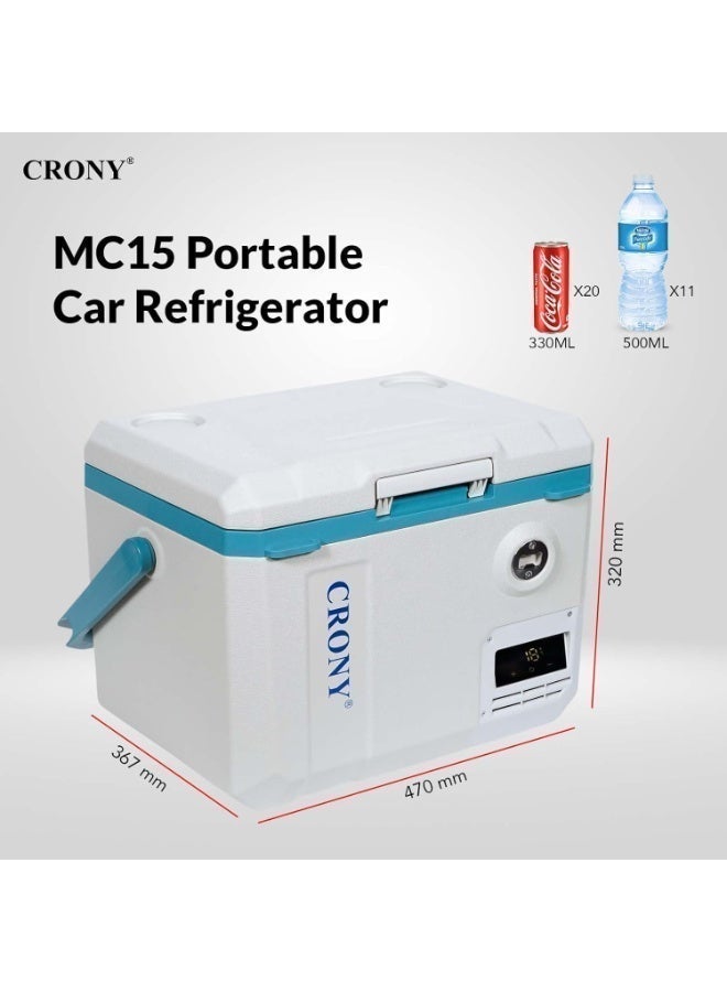 CRONY MC20 20L Portable Car Refrigerator small fridge – Ultra-Quiet Dual AC/DC Power, LED Display, –22 °C to 20 °C Cooling, Bottle Opener & Cup Holder, Interior LED Light, Wire Fence Organizer, Ideal for Road Trips & Camping - Image 5
