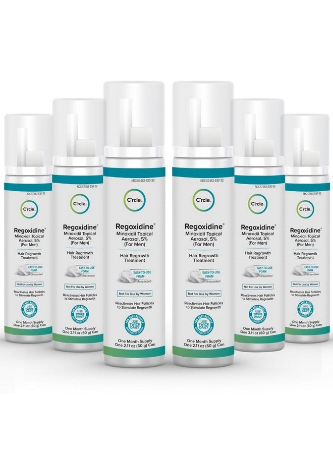 Regoxidine Men'S 5% Minoxidil Foam & Topical Helps Restore Vertex Hair Loss & Thinning Hair Extra Strength Supports Hair Regrowth In Unscented Topical Aerosol Treatment (Foam 6 Month'S Supply)…  - Image 1