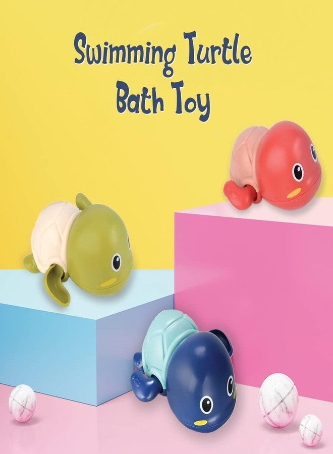 RuvAm Cute Swimming Baby Water Turtle Bath Toys for Toddlers | Set of 2 | Turtle Toy | 1-3, Floating Wind Up Toys for 1 2 3 4 5 Year Old Boy Girl, New Born Baby Bathtub Water Toys - 2pcs - Image 2