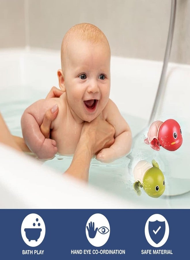 RuvAm Cute Swimming Baby Water Turtle Bath Toys for Toddlers | Set of 2 | Turtle Toy | 1-3, Floating Wind Up Toys for 1 2 3 4 5 Year Old Boy Girl, New Born Baby Bathtub Water Toys - 2pcs - Image 4