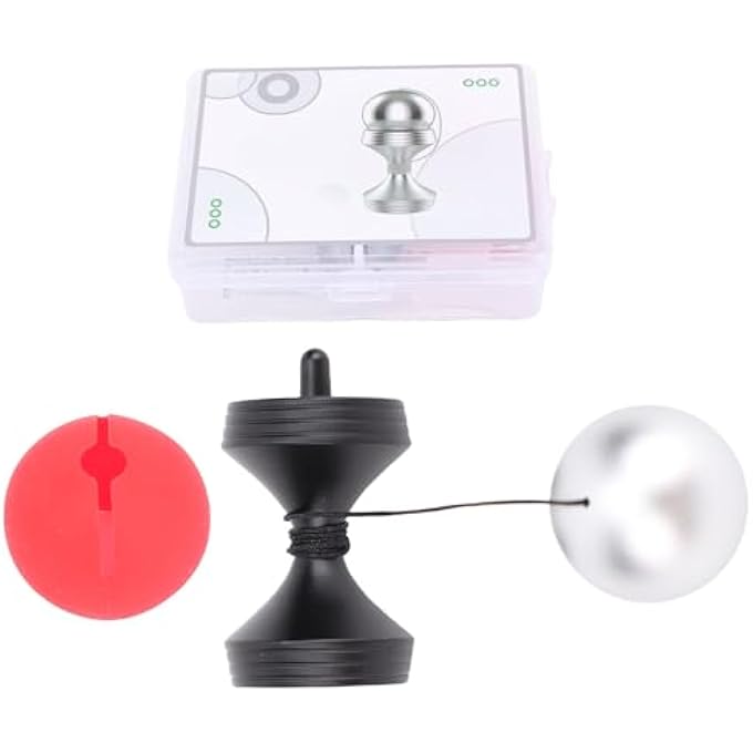 NOENNULL Desk Toy Stress Relief Rotating Gyroscope Desktop Decompression Toy with Silicone Cover for Office, Relieve Stress Anxiety for Kids Adults (Black) - Image 1