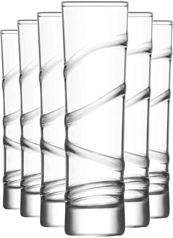 LAV LAV RING Glass / 320 cc - 10.25 Oz / 6 Pcs/Elegant design, Trusted Brand, Attractive shape of Water, Soft Drink, Smoothies, Juices, Cocktails/High Quality Materials 