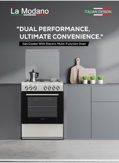 La Modano La Modano 60cm Gas Cooking Range with 4 Gas Burners Automatic Ignition Stainless Steel Finish and a Spacious 65L Oven - LMC601GG. Comes with a Reliable 1-Year Warranty  - Image 2