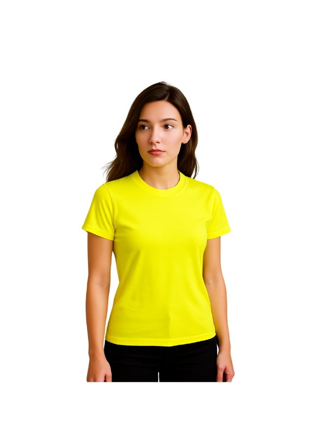 PRINTSHOP4ME Adult Round Neck Combed Women's T Shirt 190 GSM Pure Cotton Basic Colors - Image 2