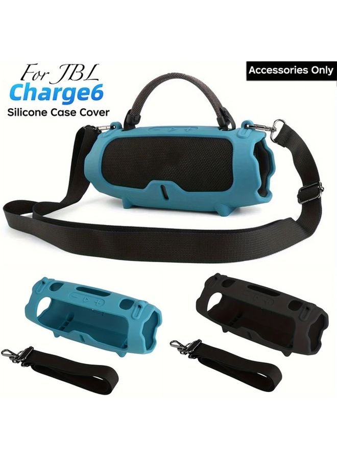 غطاء سماعة JBL Charge 6 باللون الأزرق مع حزام كتف، غطاء متين ومقاوم للانزلاق - Image 2