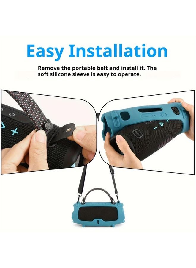 غطاء سماعة JBL Charge 6 باللون الأزرق مع حزام كتف، غطاء متين ومقاوم للانزلاق - Image 5