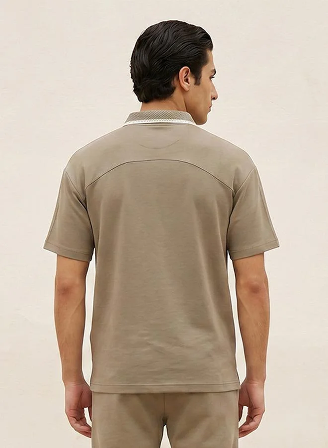Kappa BEIGE KAPPA MEN OPEN NECK COLLAR POLO for Men | Best Price UAE
