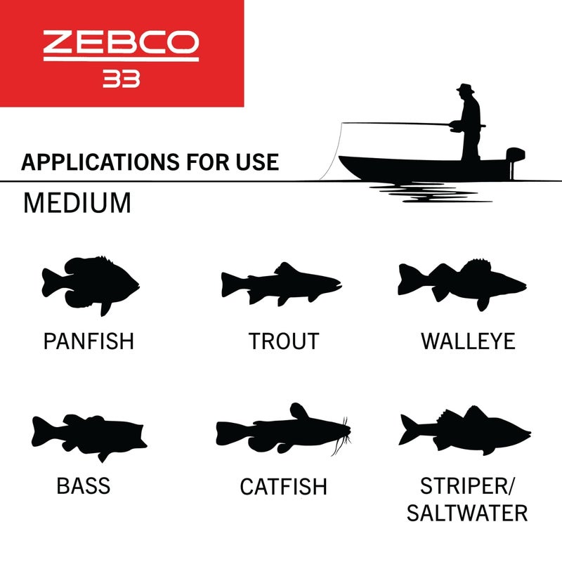 Zebco 33 Spincast Reel and Fishing Rod Combo, 6-Foot 2-Piece Fiberglass Rod with EVA Handle, Quickset Anti-Reverse Fishing Reel with Bite Alert, Silver/Black, 30 - Image 5