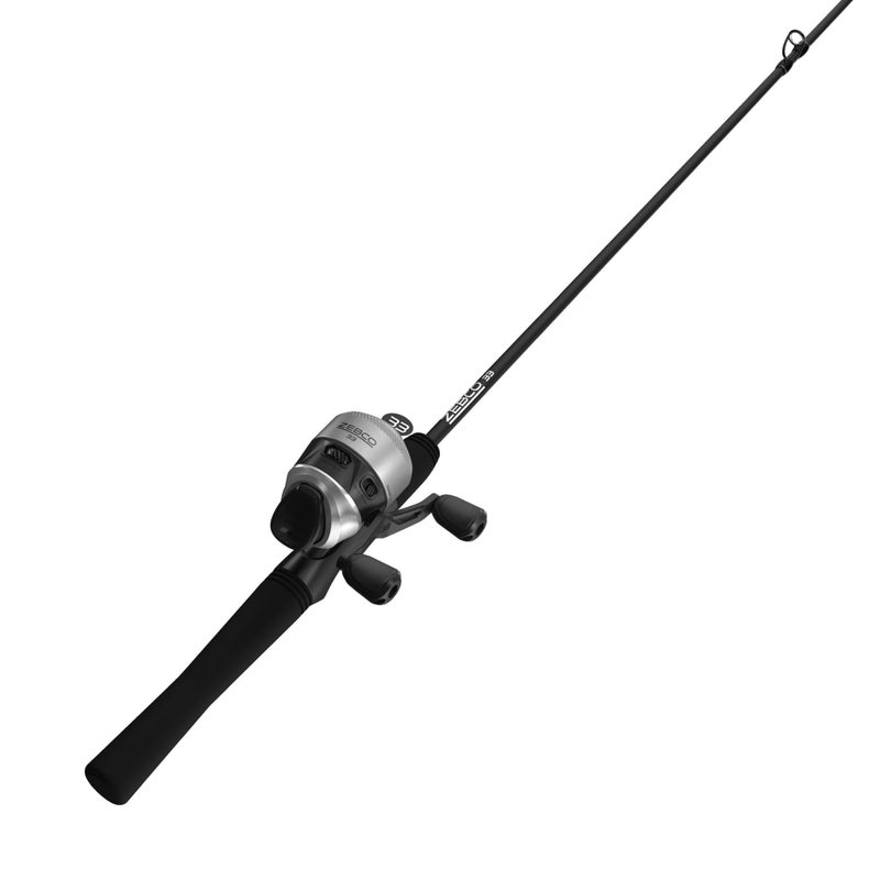 Zebco 33 Spincast Reel and Fishing Rod Combo, 6-Foot 2-Piece Fiberglass Rod with EVA Handle, Quickset Anti-Reverse Fishing Reel with Bite Alert, Silver/Black, 30 - Image 1