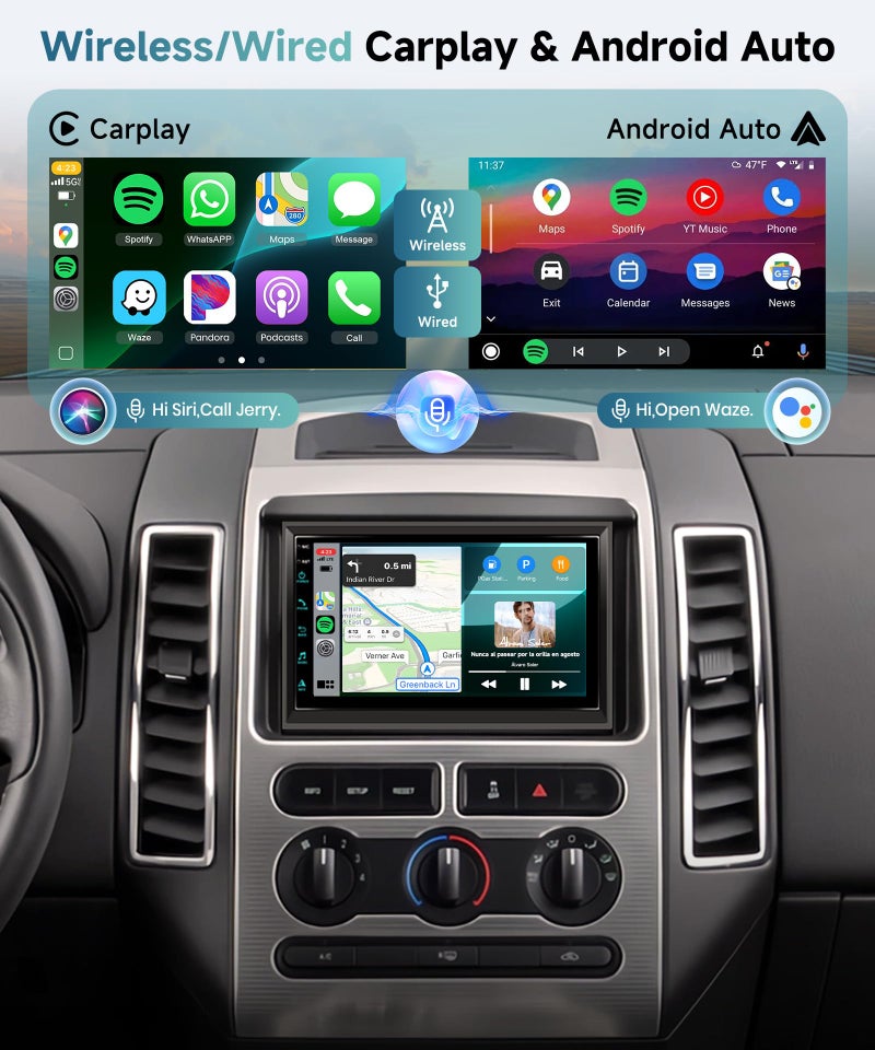 Sellrich 4 Core 2G+64G Android Car Radio Stereo for Ford F150/F250/F350 with DSP Wireless Carplay Android Auto, Sellrich 7" IPS Touch Screen F150 Radio with Bluetooth GPS WiFi FM/RDS SWC Backup Camera - Image 4