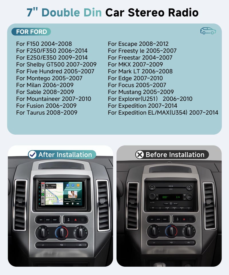 Sellrich 4 Core 2G+64G Android Car Radio Stereo for Ford F150/F250/F350 with DSP Wireless Carplay Android Auto, Sellrich 7" IPS Touch Screen F150 Radio with Bluetooth GPS WiFi FM/RDS SWC Backup Camera - Image 2
