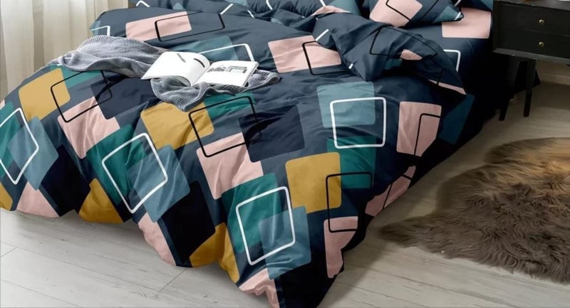 VIVEA RESERVE 300 TC Glace Cotton King Size Duvet Cover || Comforter Cover || Rajai Cover || Blanket Cover || Quilt Cover Double Bed with Zipper (90"×100" inch, Blue Bayoux) - Image 2