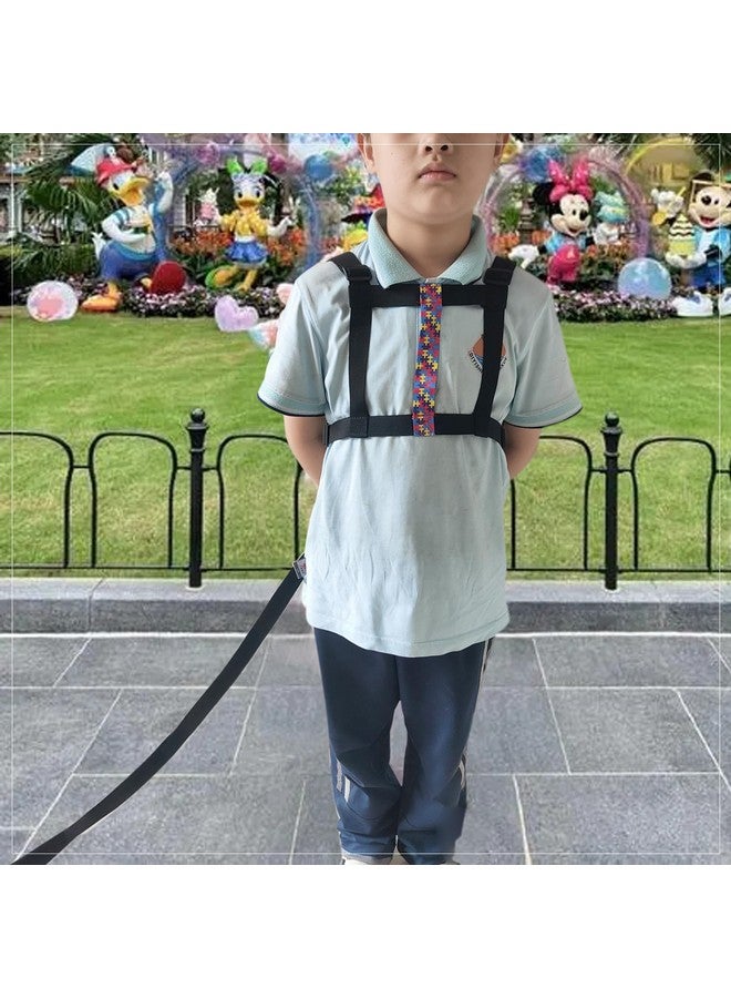 welsoon Walking Harness for Older Children with Quick Grab Handle and Adjustable Tether for Autism Special Needs ADHD Safety Teens Harness with Pouch Removable Autism Awareness Puzzle - Image 4