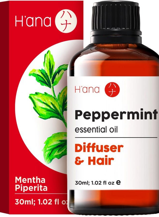 hana (Peppermint) - Peppermint Essential Oil - A Cooling Gust That Blows You Away (30ml) - 100% Pure Therapeutic Grade Peppermint Oil - Image 1
