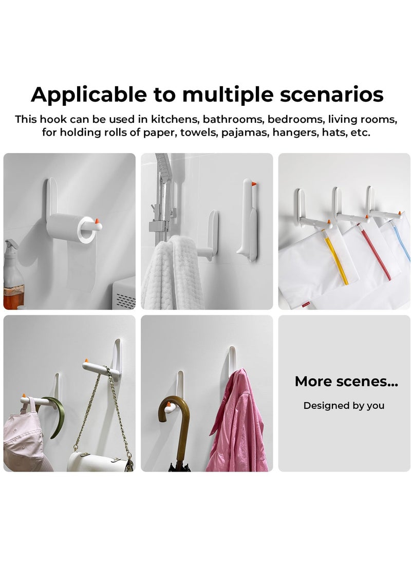 KASTWAVE 2 Pack Wall Hooks, Adhesive Hooks for Walls No Damage, Coat Hook with Specially Customized Sealant, Sticky Hooks for Hanging Hangers, Towels, Bags, Clothes, Bathrobes, Paper Rolls  - Image 4