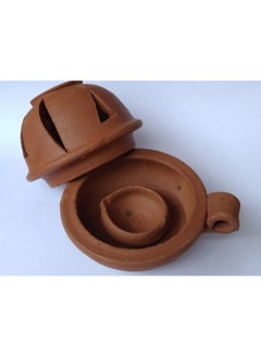 BSD Organics BSD Organics Round Cover Design Aladdin Mud lamp / Diya / Vilaku / Dhibam Pack of 2 