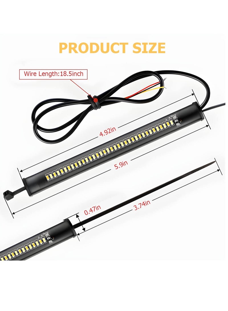 SYOSI 2Pcs Motorcycle LED Turn Signal Light Adjustable Switchback Dual Color White Amber Fork Blinkers Universal Daytime Running Waterproof Signals for - Image 5