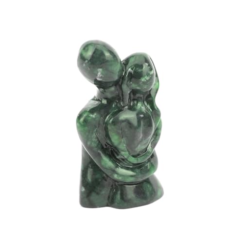 gemshan Valentines Day Gifts for Him Her: Hugging Couple Statues, Natural Jade Statue Decoration for Home Office、 Living Room、Bedroom、 Shelf 、 Green Home Decor - Image 1