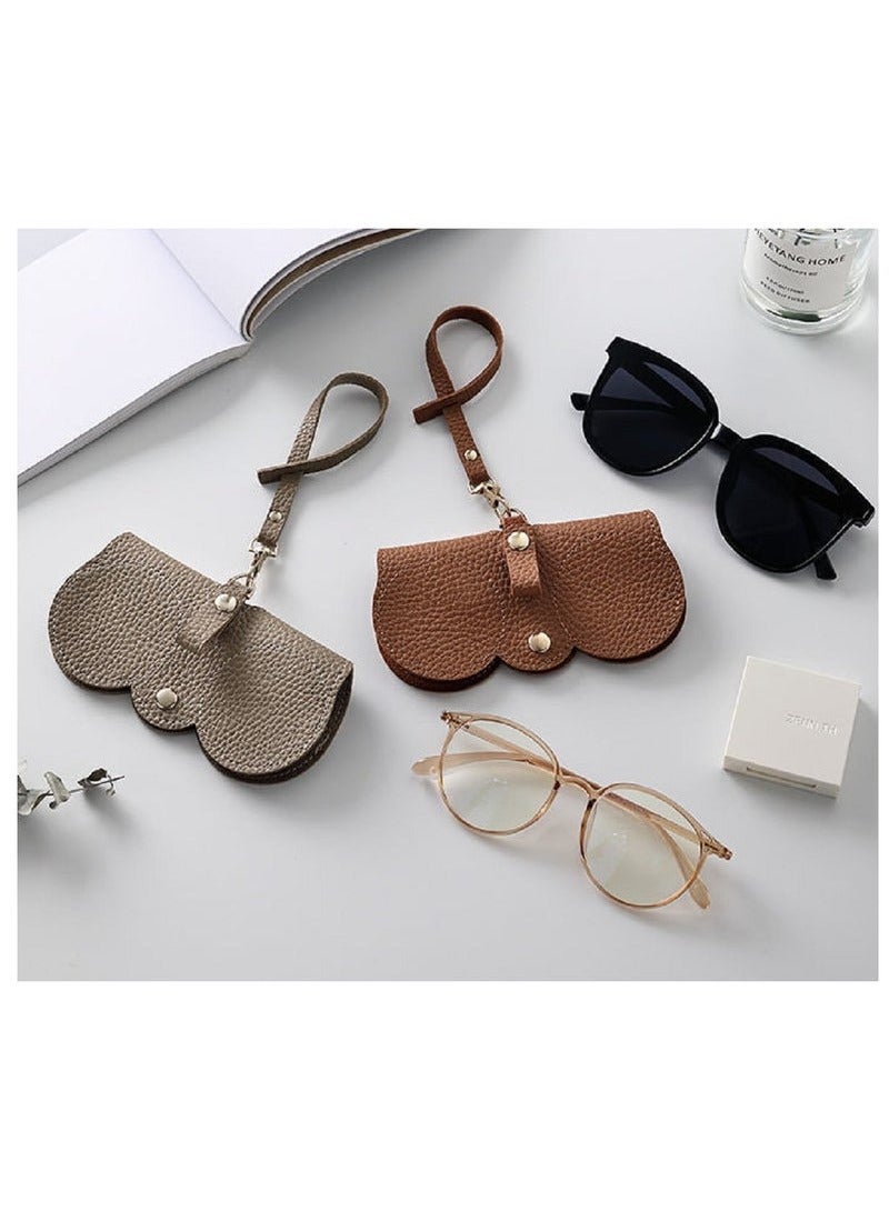 5 PCS Soft Leather Sunglasses Bag Eyeglass Protective Case Portable Anti-Scratch Sunglasses Pouch Anti-Stress Storage Bag with Lanyard for Women or Men Travel Home - Image 4