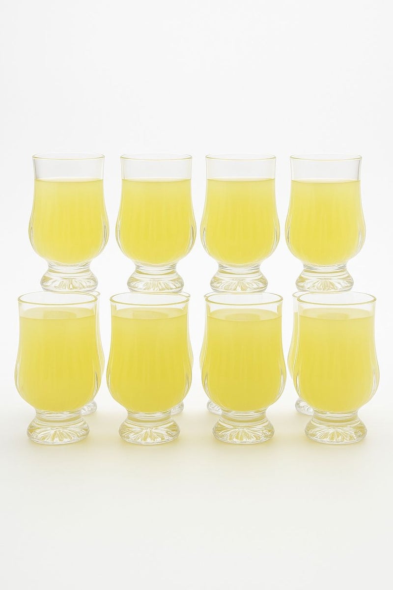 AL-GANNAS 8-Piece Crystal Glass Juice Cup Set with Base | Premium Elegant Drinkware for Water & Beverages - Image 4