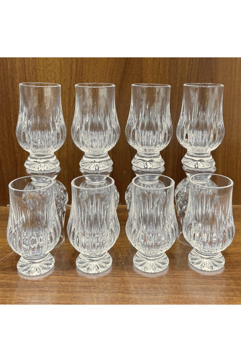 AL-GANNAS 8-Piece Crystal Glass Juice Cup Set with Base | Premium Elegant Drinkware for Water & Beverages - Image 5