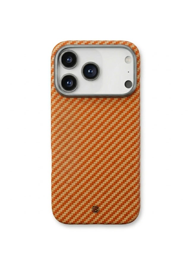 FIFTH ELEMENT AURA Aramid Air MagSafe Case for iPhone 17 Pro, Ultra-Slim Kevlar-Style Protective Cover – Orange - Image 4