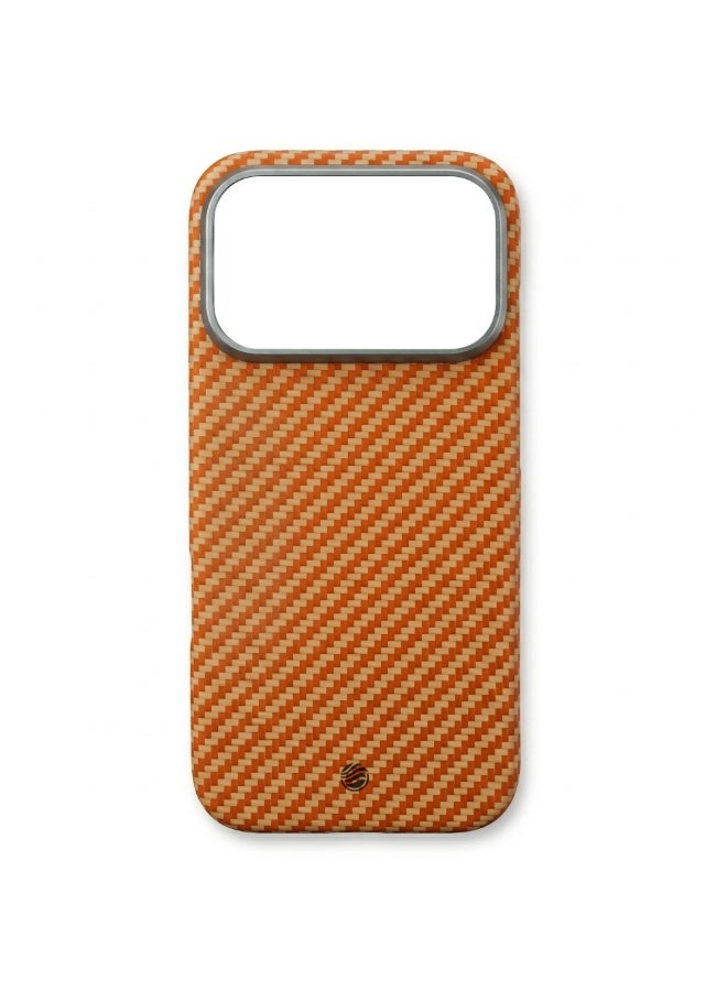 FIFTH ELEMENT AURA Aramid Air MagSafe Case for iPhone 17 Pro, Ultra-Slim Kevlar-Style Protective Cover – Orange - Image 2