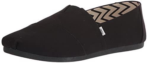 TOMS Men's Alpargata Loafer Flat, Black/Black Recycled Cotton Canvas, 10 - Image 1
