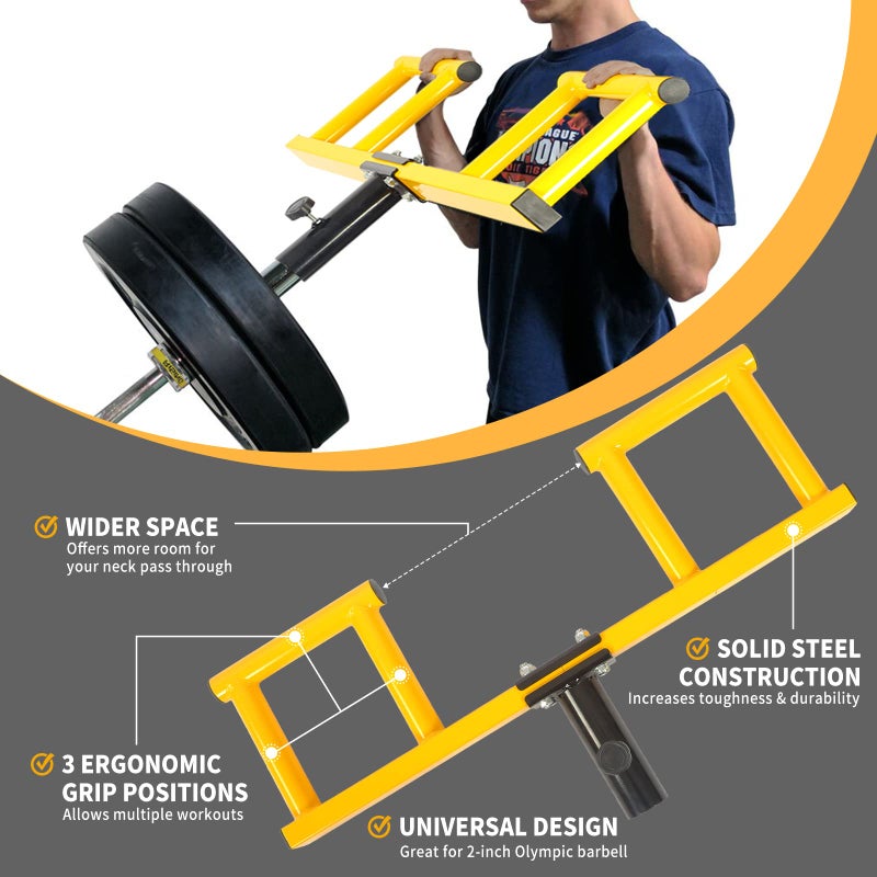 ZUKAM Viking Press Landmine Handle T-Bar Row Attachment for 2-Inch Olympic Barbell (Yellow) - Image 3