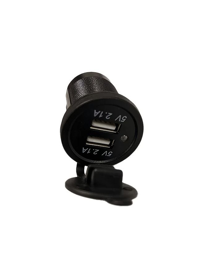 1PC Black Dual USB Car Charger Socket 12V 24V Mobile Phone Adapter for Car Motorcycle Truck RV - Image 1