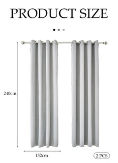 DUNISO 2 Pieces of Blackout curtains, household soundproof and heat insulating curtains，with perforated top, suitable for bedroom and living room, 132 * 240cm,grey  - Image 5