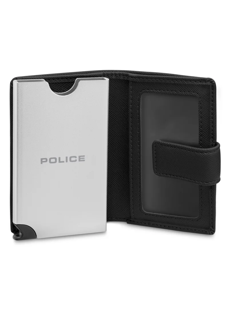 POLICE Javlon Vegan Leather & Alloy Men's Automatic Card Case, Rfid Safe