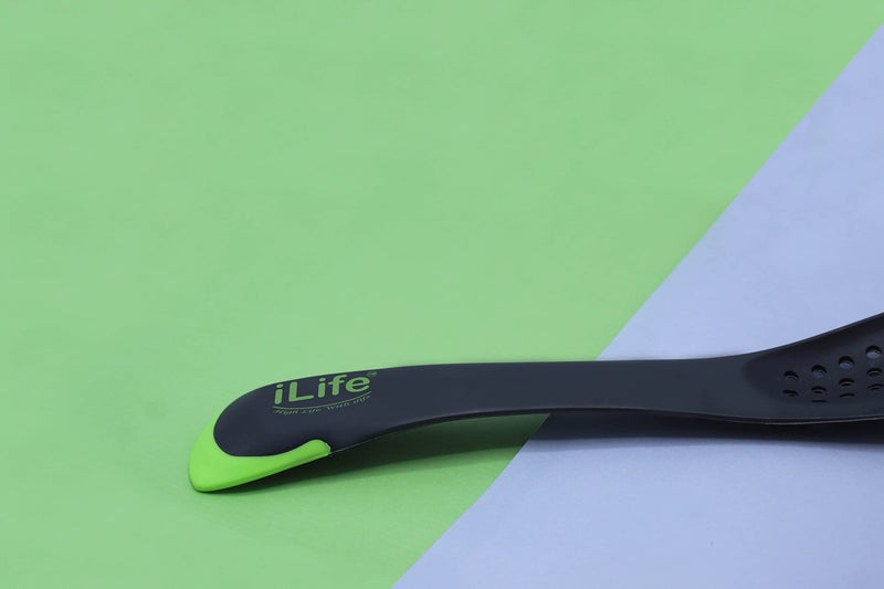 iLife Universal Tool 5-in-1 Utensil Slotted Solid Double Head Nylon Spoon Spatula Turner Colander Slicer Kitchen All-in One Space Saving, Grey - Image 4