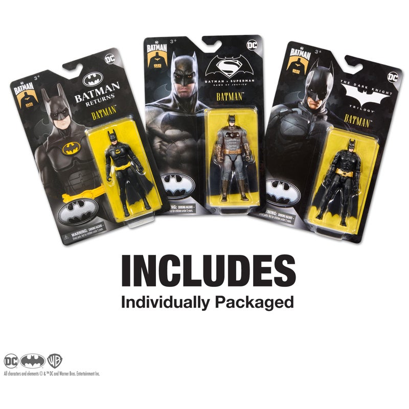 DC Comics, Batman 85th Special Edition Batman Action Figures 3-Pack, 4-inch, 85th Anniversary Collectible Kids Toys for Boys and Girls Ages 3 and Up - Image 4