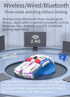 M MIAOYAN M MIAOYANG6 Wireless Bluetooth Wired Three Modes Connection Mouse Glow Daily Work Game Desktop Computer Notebook Mechanical Mouse  - Image 3