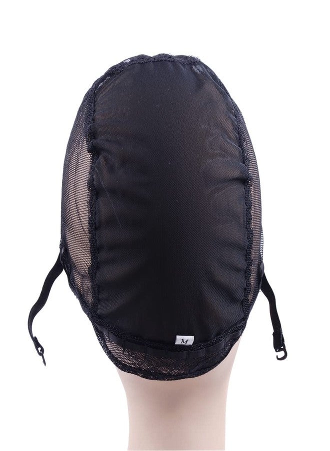 YANTAISIYU 1Pc U Part Wig Cap Weaving Wig Cap with Elastic Band and 2 Hair Clips Front for Wig Making Hair Extensions Weft DIY (Black M) - Image 4