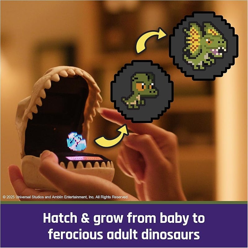 بيتزي، لعبة ديناصور تفاعلية من جوراسيك وورلد تحتوي على 25 ديناصورا بداخلها، تتفاعل مع اللمس، الكبسولات متصلة وتتفاعل، ألعاب أطفال رقمية للحيوانات الأليفة للأعمار 5 فما فوق - Image 3