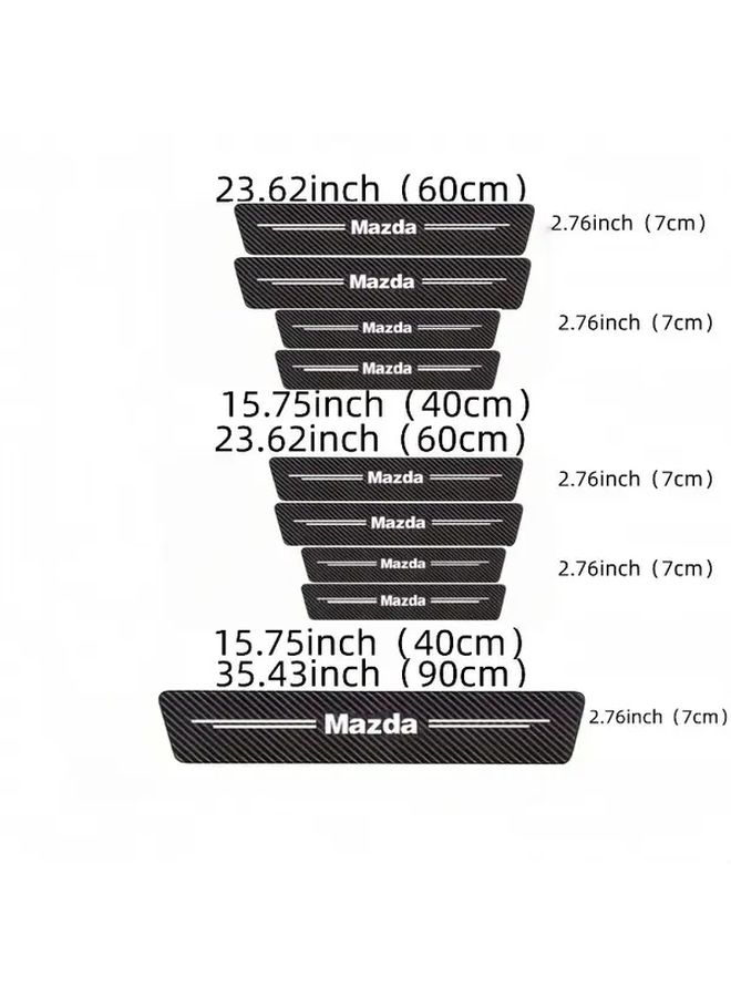 9 Pcs MAZDA Car Threshold Protection Stickers Anti Tread Interior Decorative Strips - Image 2