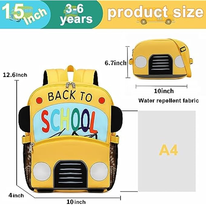 rayihni Toddler Backpack Boys 15 Inch Kids Preschool Kindergarten School Backpack Book Bag for Daycare Nursery Travel - Image 3