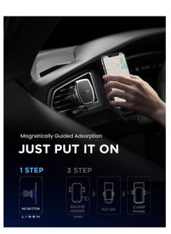 Lisen Lisen 2 pack magnetic phone holder for your car mount 6 magnets car phone holder mount vent cell phone holder mount for car plate fit all iPhone 15/14/13 Pro Max plus Samsung S24 Ultra S24+  - Image 4