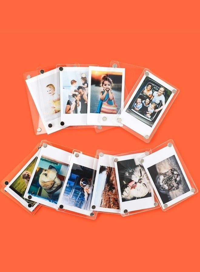 Bukela 5 Pcs Magnetic Fridge Frame,Magnetic Acrylic Picture Frame,Clear Frameless Display Frame for Cards Memos Refrigerator and Office Cabinet Locker (6*9cm) - Image 4