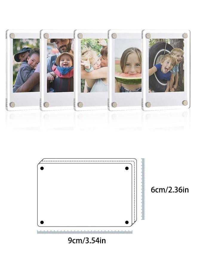 Bukela 5 Pcs Magnetic Fridge Frame,Magnetic Acrylic Picture Frame,Clear Frameless Display Frame for Cards Memos Refrigerator and Office Cabinet Locker (6*9cm) - Image 2