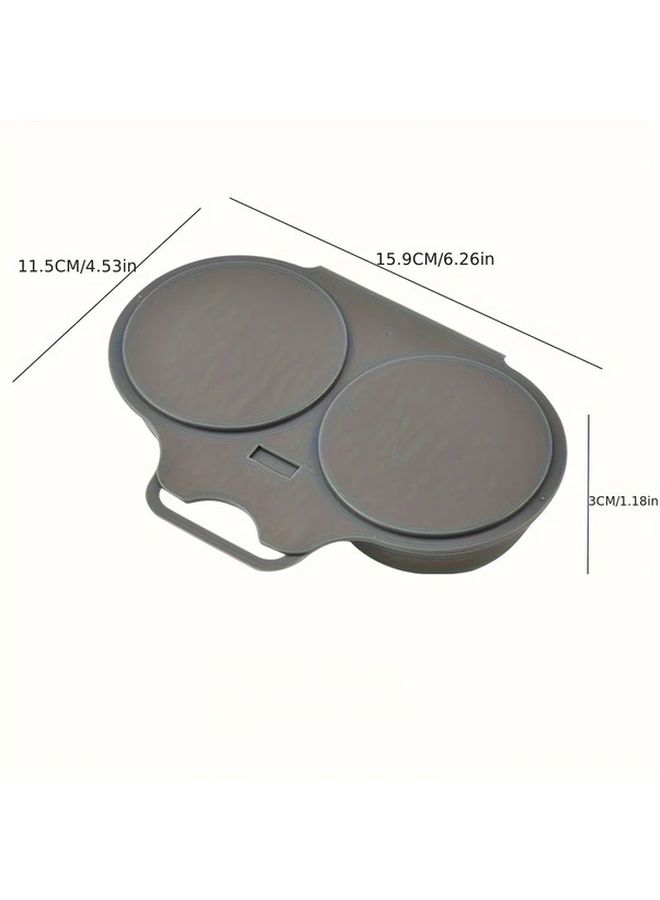 Gray Steamed Egg Grid Microwave Cooker Dual Cups Poached Eggs Omelets Easy Clean - Image 3
