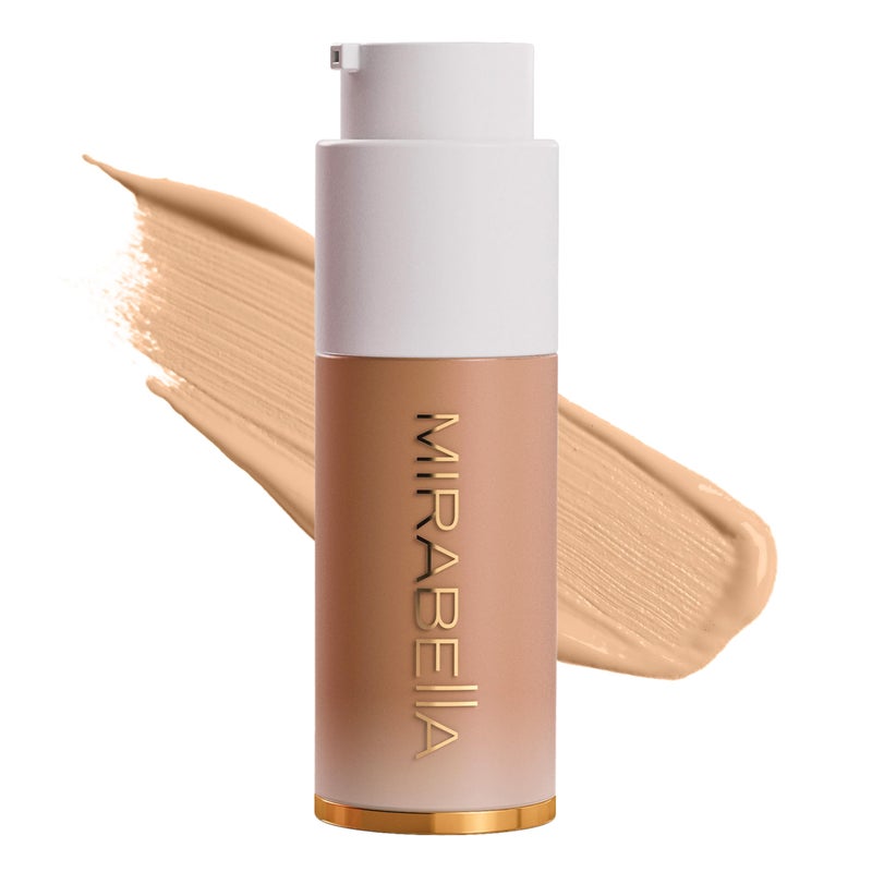 Mirabella Invincible For All HD Liquid Foundation AntiAging Full Coverage Liquid Face Makeup Moisturizing Hydrating Lightweight Foundation for All Skin Types Medium M150
