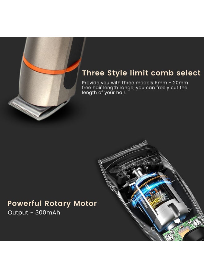 SONASHI 7in1 Rechargeable Hair Clipper  For HairBeardNoseEarBody  HighCapacity Battery And Fast Charging  Cordless and TravelFriendly Clipper  Power of 1000mA  SHC-1014U Metallic Grey 550grams - Image 5