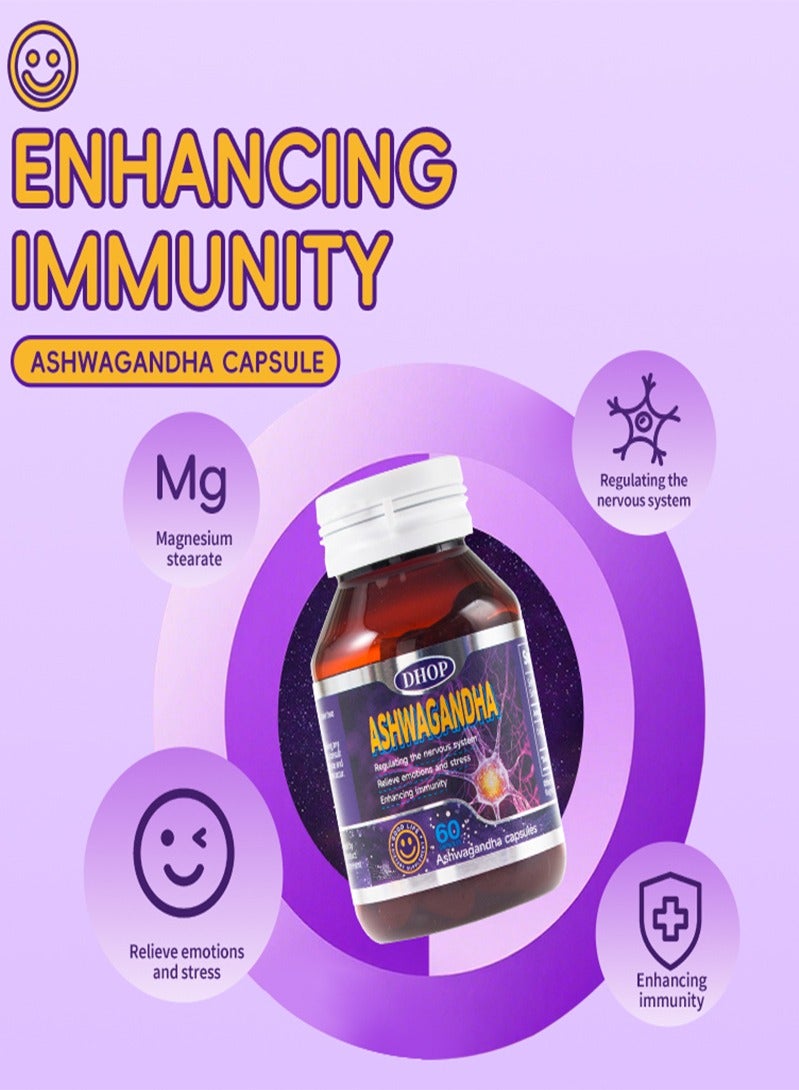 DHOP Ashwagandha Ashwagandha  Efficient prevention of depression Relieve Emotions And Stress Enhancing Immunity Improve Sleep Quality 60 CapsulesEfficient prevention of depression Relieve Emotions And Stress Enhancing Immunity Improve Sleep Quality 60 Capsules - Image 5