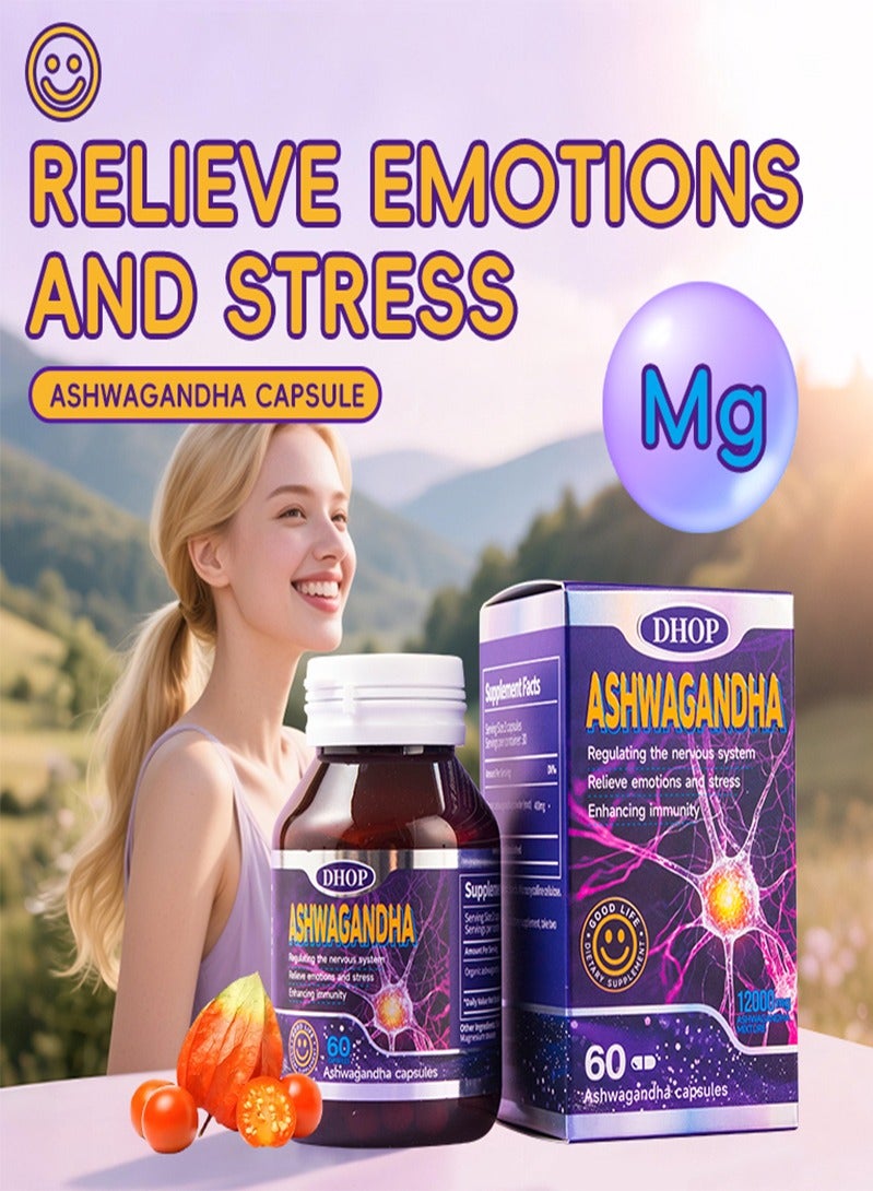 DHOP Ashwagandha Ashwagandha  Efficient prevention of depression Relieve Emotions And Stress Enhancing Immunity Improve Sleep Quality 60 CapsulesEfficient prevention of depression Relieve Emotions And Stress Enhancing Immunity Improve Sleep Quality 60 Capsules - Image 4