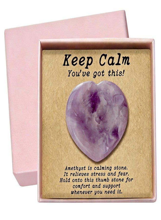 Taxhtext Anxiety Support Gift for Women - Amethyst Crystal Worry Stone, Stress Relief Thumb Stone, Thinking of You Comfort Gift, Inspirational Keepsake for Friends Family & Loved Ones (Amethyst) - Image 1