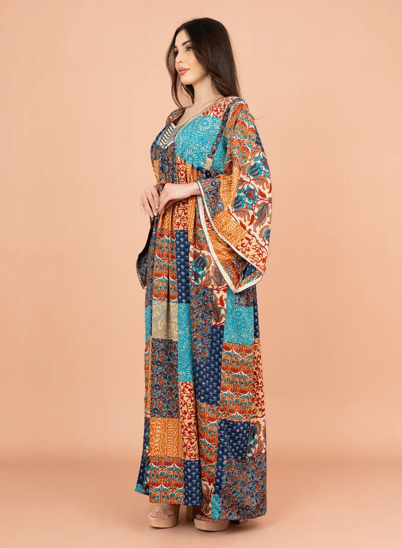 IKKXA Abstract Geometric Maxi IK014 Blue