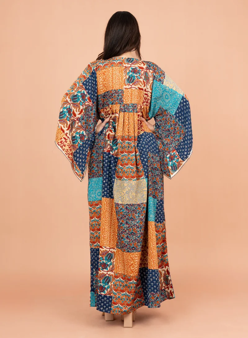 IKKXA Abstract Geometric Maxi IK014 Blue